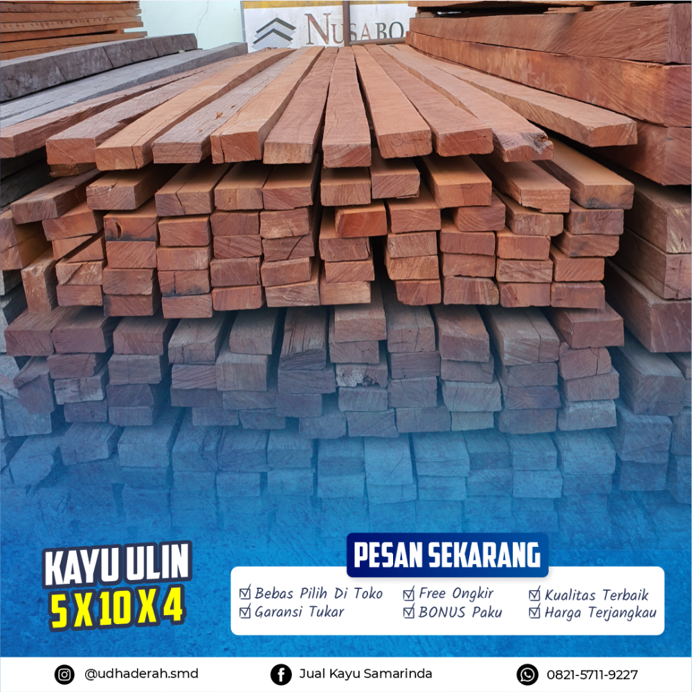 kayu ulin 5 x 10 x4 - Fariz Asyraf